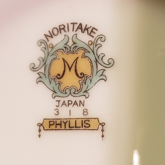 Vtg 1933- Sugar Bowl "Phyliss"  Noritake Roses Porcelain Heavy Gold Accents - Picture 9 of 13